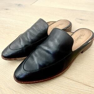 MADEWELL The Frances Skimmer Mule in Black Leather Size 6.5